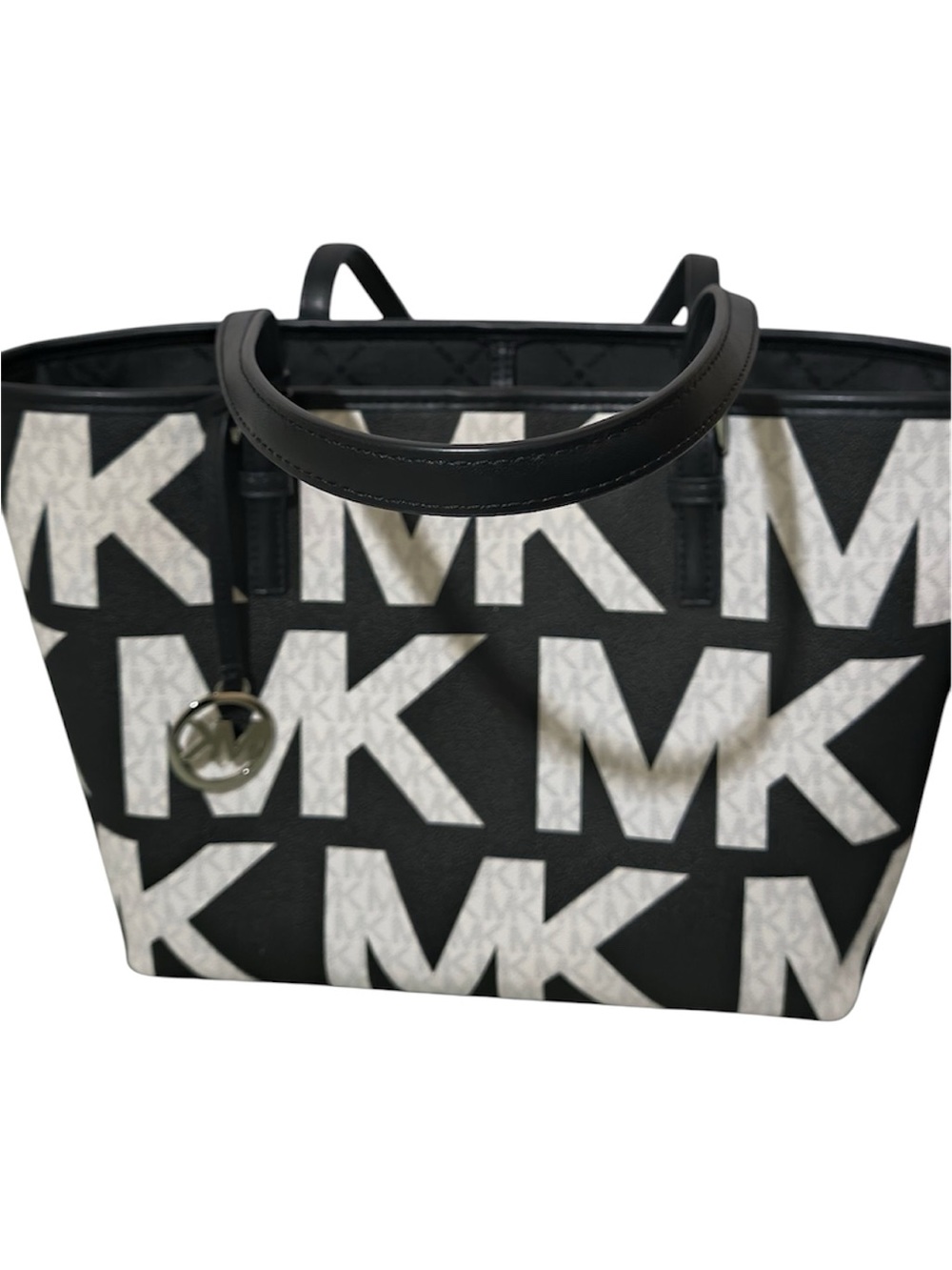 Michael Kors Black & White MK Logo Tote